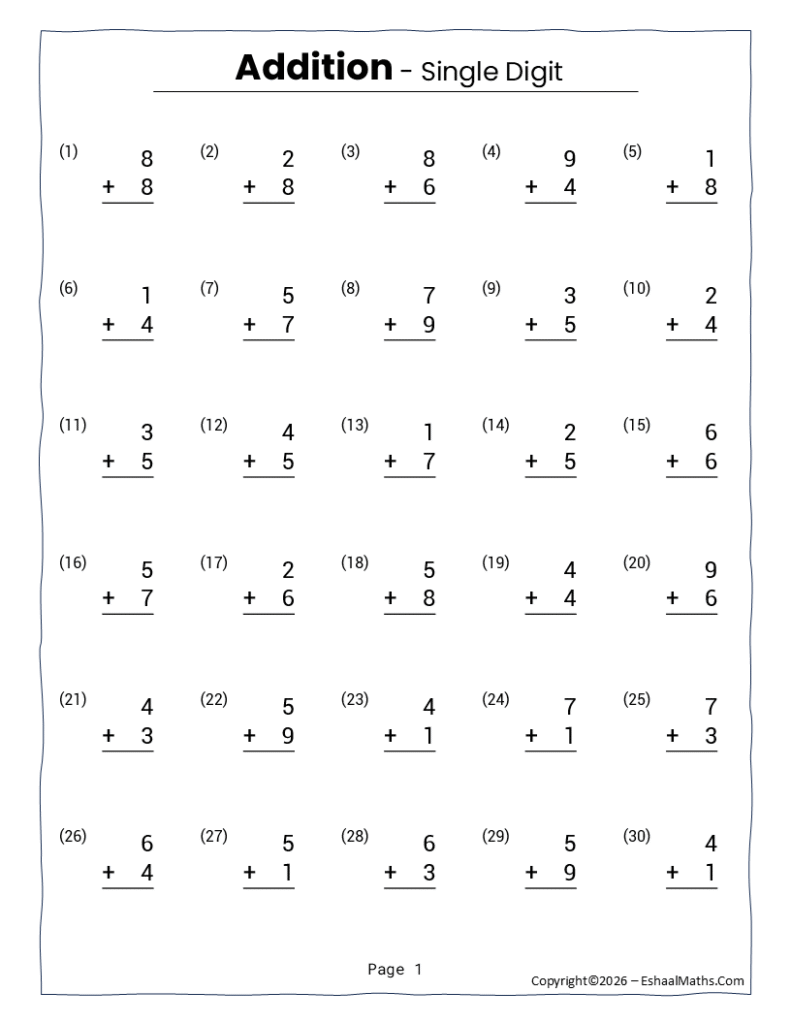 single-digit-addition-and-subtraction-worksheets free pdf