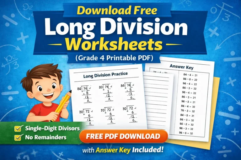 Free Long Division Practice Worksheets Grade 4 printable pdf